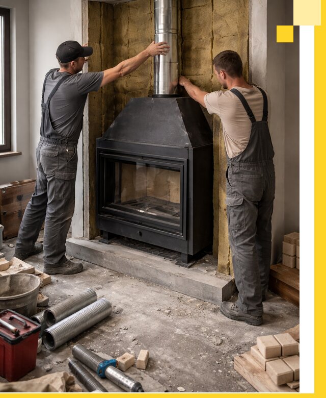 Изготовление и монтаж закрытых каминов в Топках под ключ