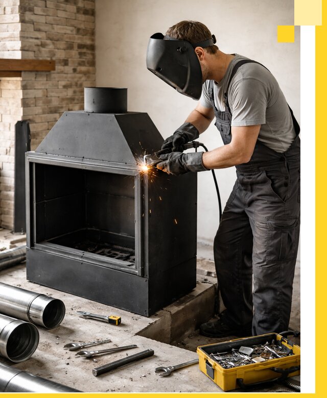 Продажа и установка металлических каминов в Топках под ключ