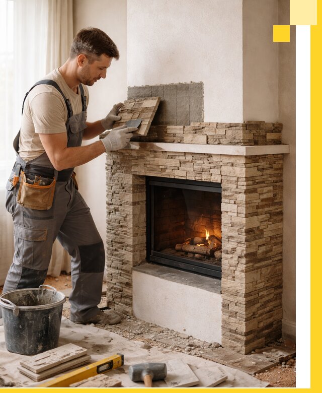 Изготовление и монтаж каминов для дома под ключ в Топках