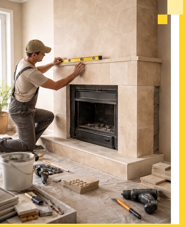 Установка и монтаж каминов в частном доме под ключ в Топках