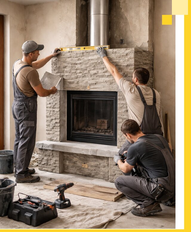 Профессиональный монтаж каминов под ключ в Топках для дома