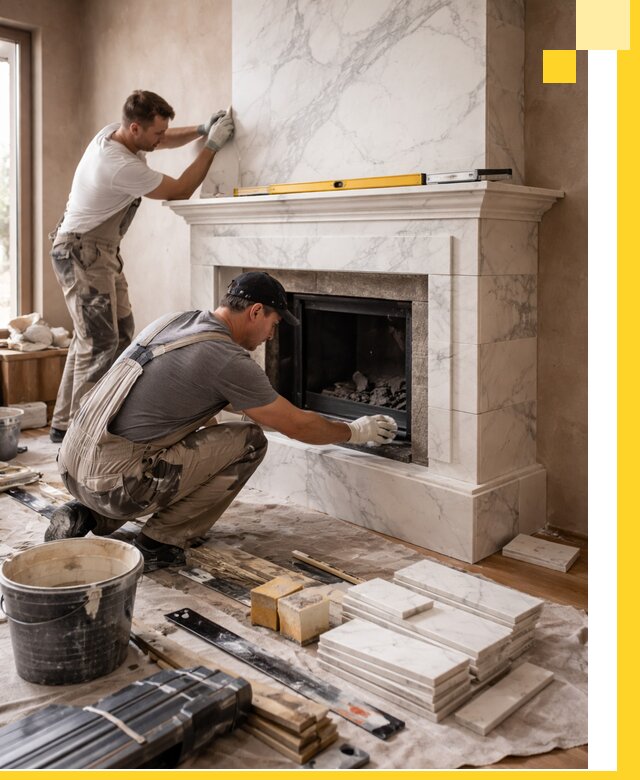 Отделка каминов в Топках качественные облицовочные работы