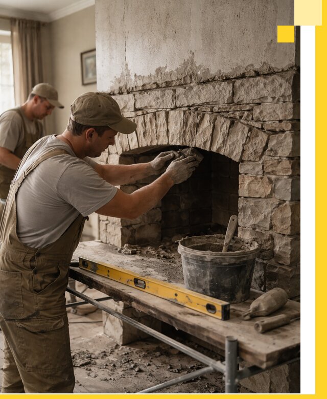 Изготовление каминов под ключ в Топках, монтаж и отделка