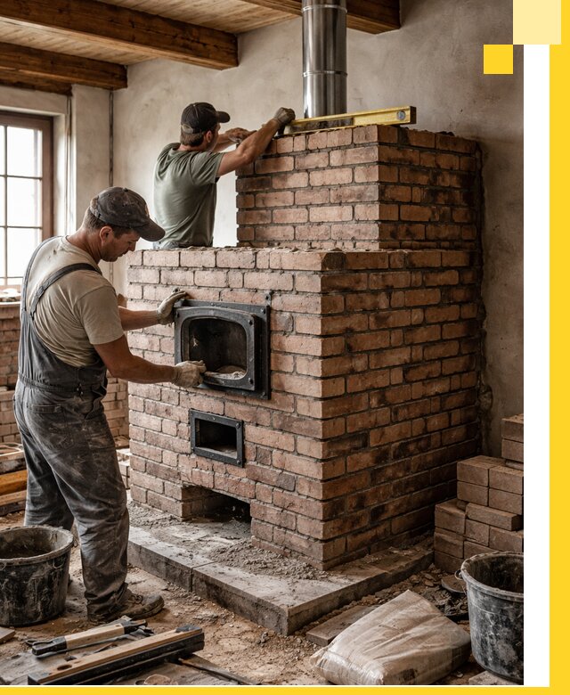 Печи для загородного дома под ключ в Топках — монтаж и сервис