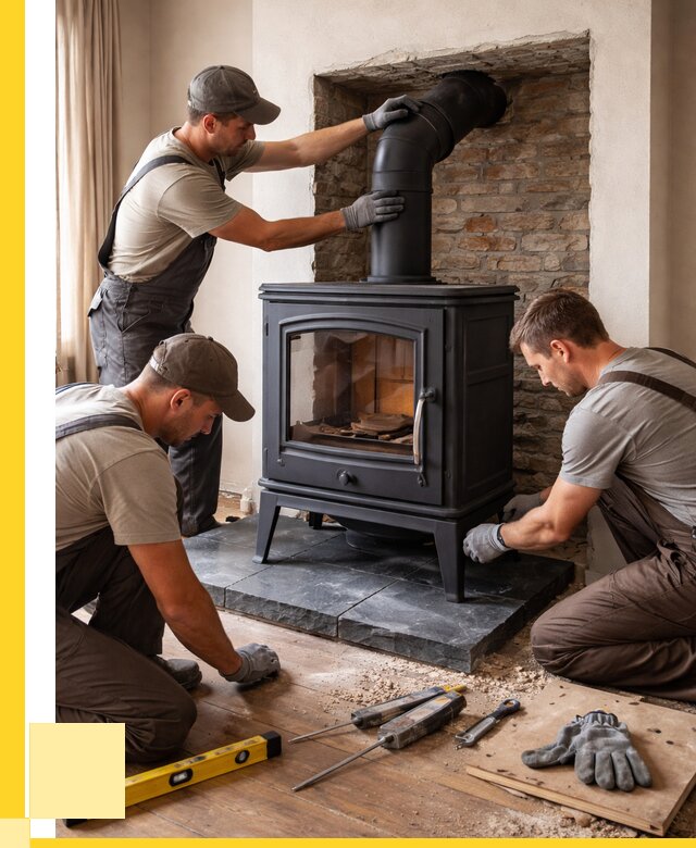 Монтаж печи камина в частном доме в Топках от 25333 р. | ЭриданТпк