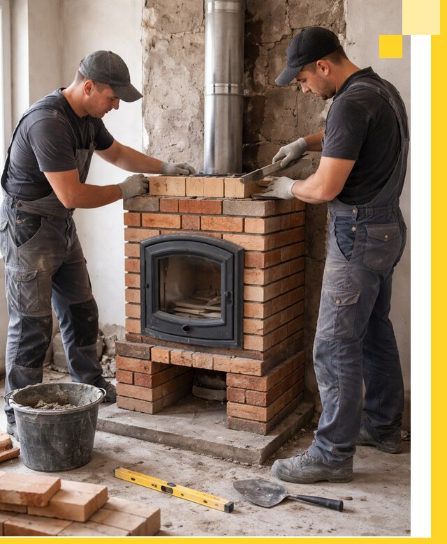 Монтаж печи камина под ключ в Топках с гарантией и пусконаладкой