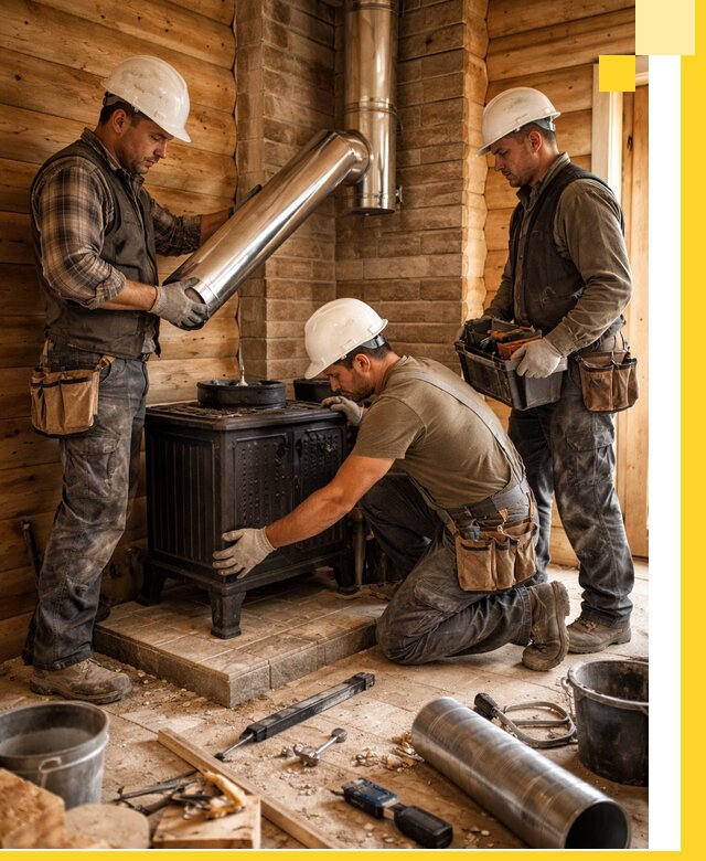 Профессиональный монтаж банных печей и дымоходов в Топках