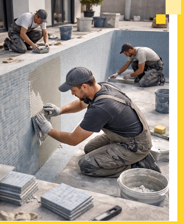 Облицовка бассейнов в Топках плитка мозаика гидроизоляция