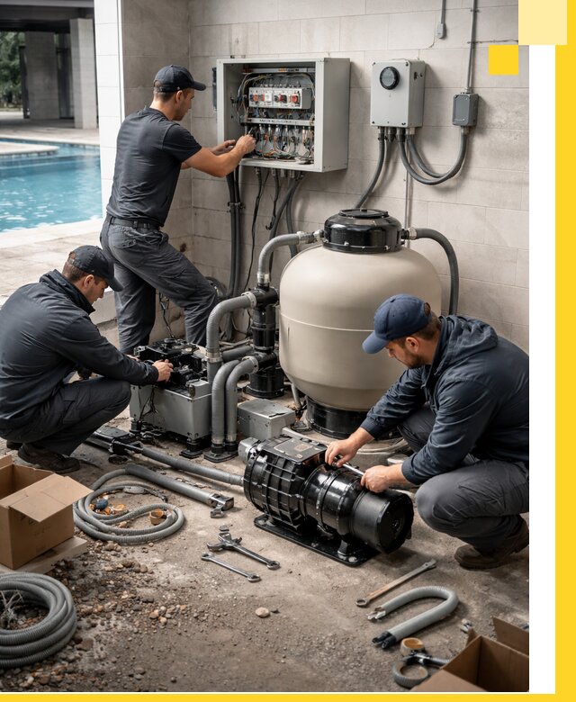 Профессиональный монтаж оборудования для бассейнов в Топках