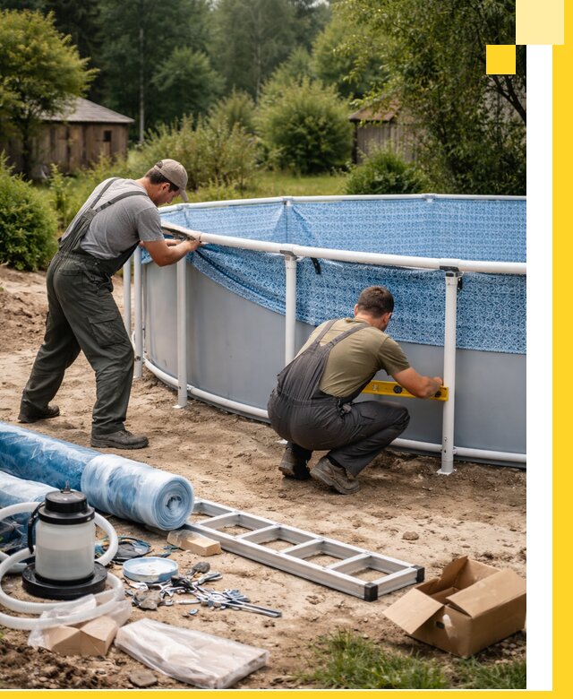 Установка и монтаж каркасных бассейнов в Топках под ключ