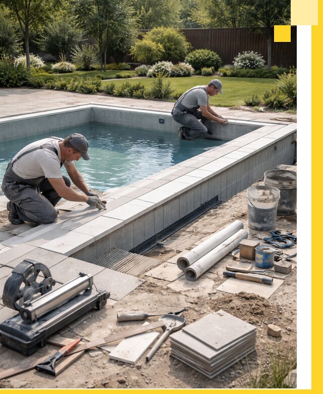 Строительство открытых бассейнов под ключ в Топках профессионально