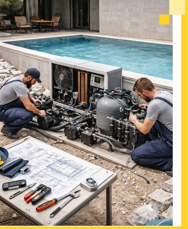 Проектирование и монтаж бассейнов с подогревом в Топках