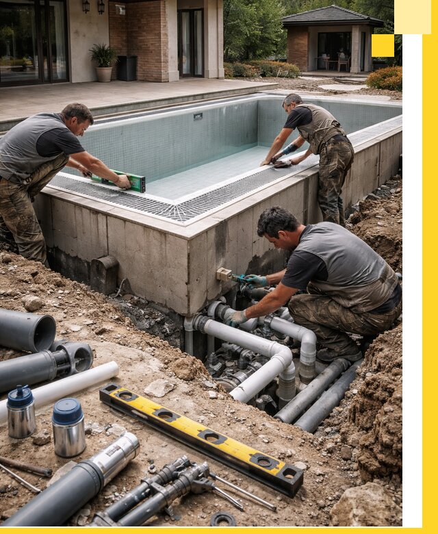 Строительство переливных бассейнов в Топках под ключ