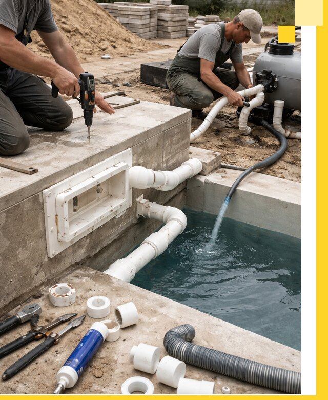 Строительство скиммерных бассейнов под ключ в Топках