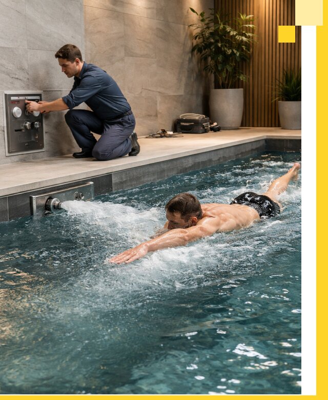 Проектирование и монтаж бассейнов с противотоком в Топках