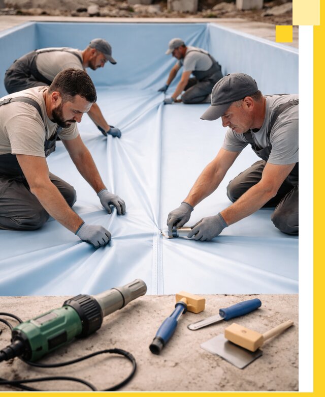 ПВХ пленка для бассейнов с монтажом и гарантией в Топках