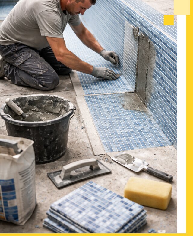 Укладка и ремонт мозаики для бассейнов под ключ в Топках