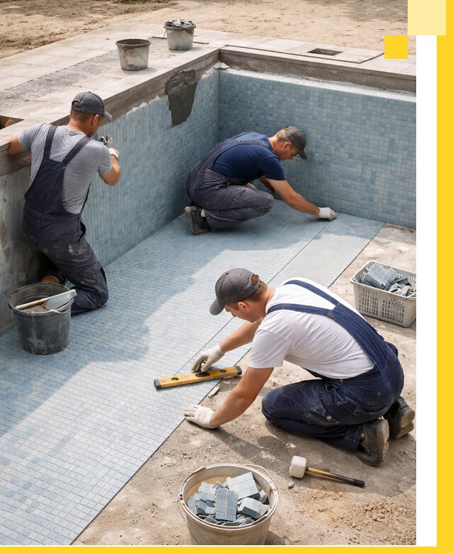 Укладка и установка плитки для бассейнов под ключ в Топках