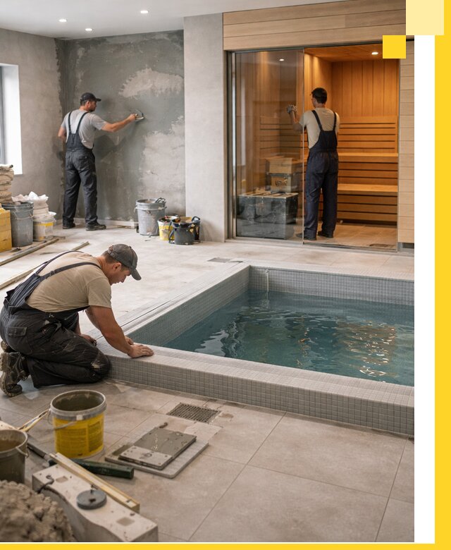 Проектирование и строительство сауны с бассейном в Топках