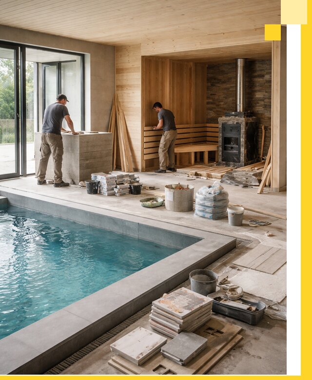 Проектирование и строительство бань с бассейном в Топках