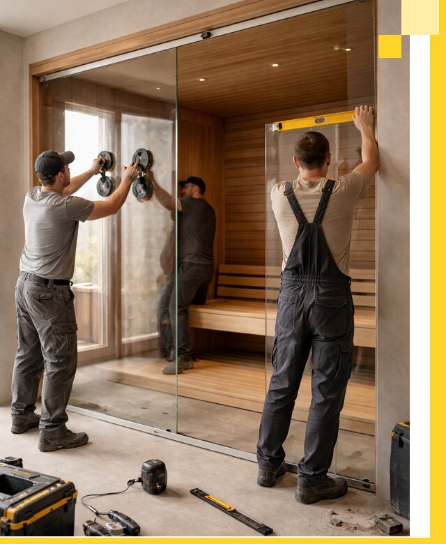 Производство и монтаж стеклянных саун под ключ в Топках