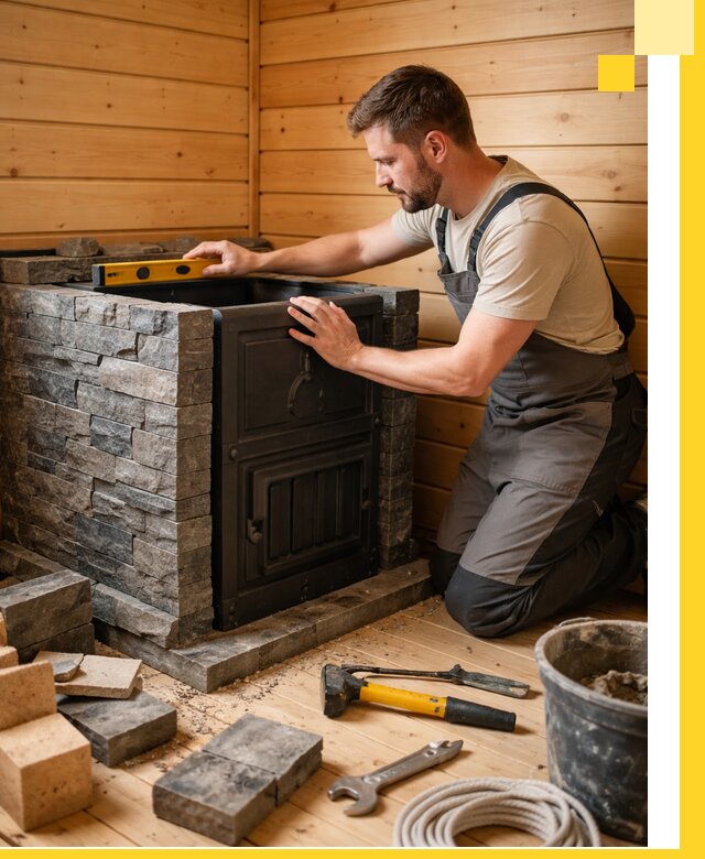 Производство и установка печей для саун под ключ в Топках