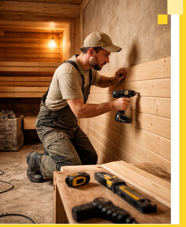 Профессиональная внутренняя отделка бани в Топках под ключ