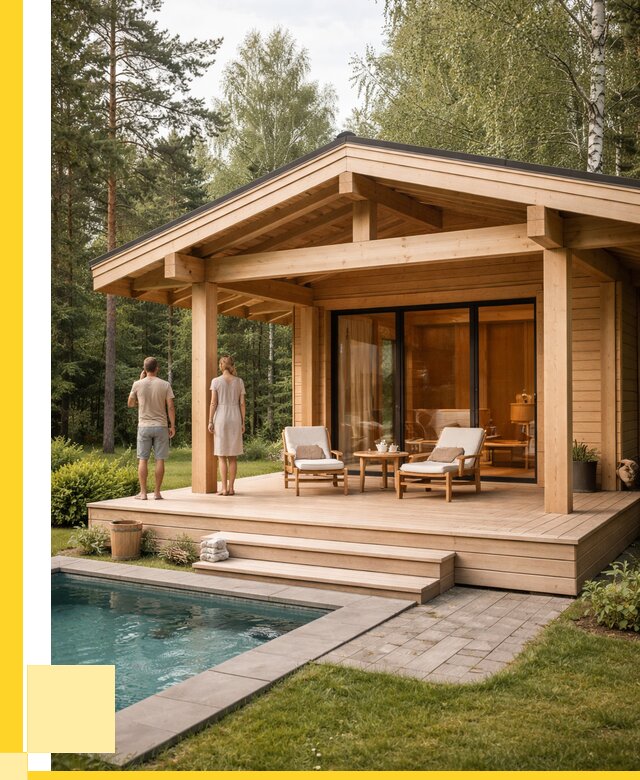 Бани с террасой под ключ в Топках от 607980 р. | ЭриданТпк