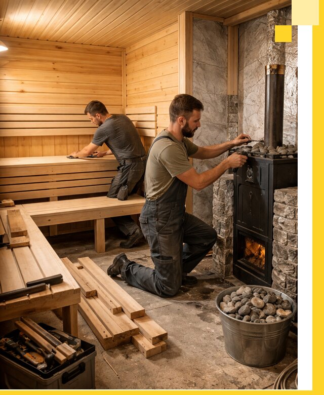 Дизайн и строительство интерьеров бань под ключ в Топках