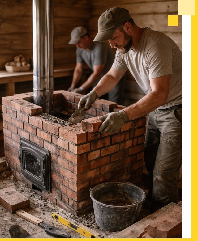 Кирпичные печи для бани под ключ в Топках, проект и монтаж