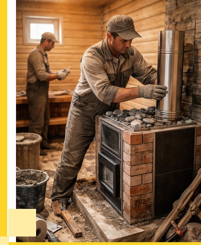 Монтаж печи в бане под ключ в Топках от 20266 р. | ЭриданТпк