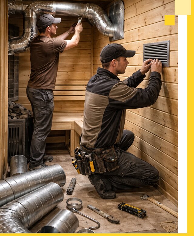 Проектирование и монтаж вентиляции бани в Топках под ключ