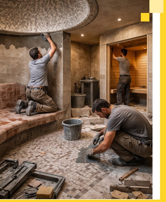 Проект и строительство хамама бани и сауны под ключ в Топках