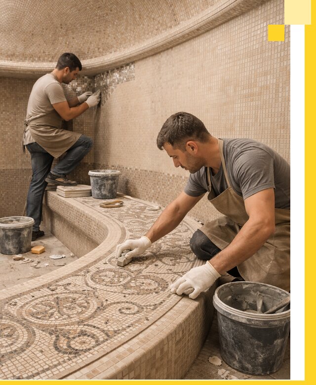 Плитка для хамама в Топках, укладка, подбор и поставка